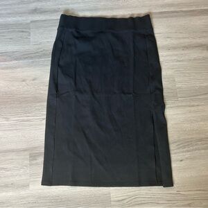 NWT Pact Black Refined Ribbed Midi Skirt Sz. XL